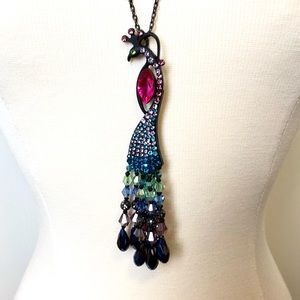 Betsey Johnson Peacock Necklace “Shake it Off"